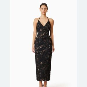 Elliatt Black Lace Midi Dress